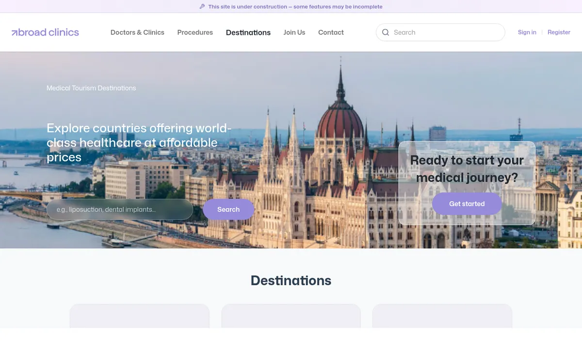 AbroadClinics — screen 2